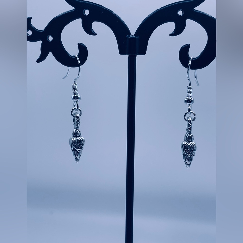 Turchin Lotus Blossom Sterling/Silver Plated French Wire Earrings
